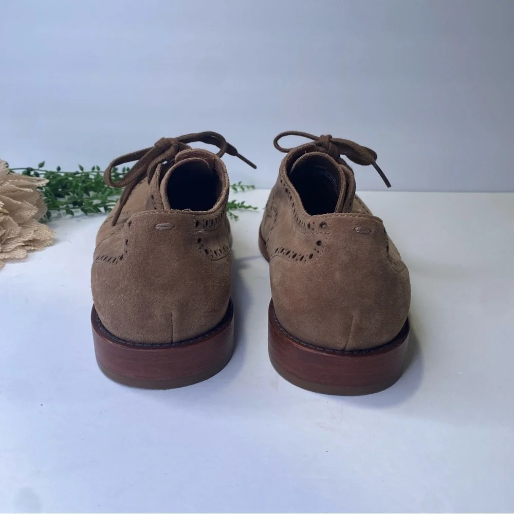 Cole Haan Grand 360 OS Wingtip Brogue Dress Shoes Tan Suede Size 10